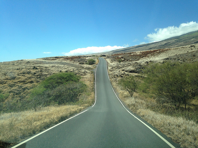 The single lane of the Back Road to Hana