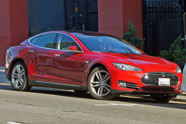 Tesla Model S electric car at Berkeley, San Francisco Bay Area